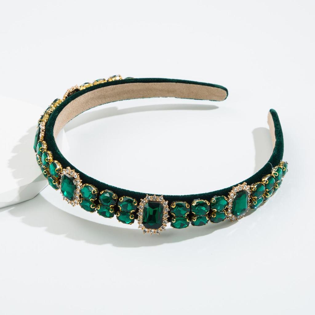 Temperament Hair Band Women Full Diamond Baroque Inlaid Headband