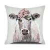 Watercolor Animals Cushion Cover 45X45Cm Cartoon Animals Portrait Printed Throw Pillow Cover Home Decorative Pillowcase For Sofa