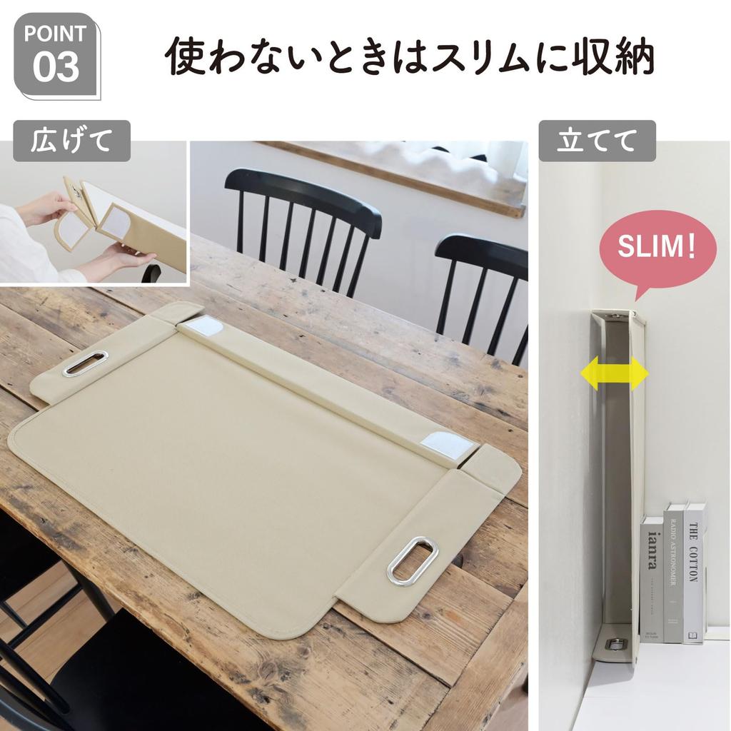 YAMAZEN Desk Mat, Table Mat, Tray, Tidying Up, Living Room Study Mat, Tabletop Mat, Fits A3A4B3 Sizes, Easy To Carry, Foldable, with Handle, Slim