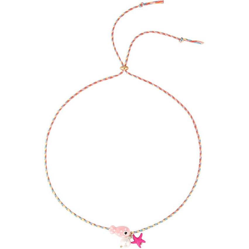 Starfish Fish Necklace Boho Beachy Hawaiian Colorful Summer Beach Coastal Choker Necklace for Women Men