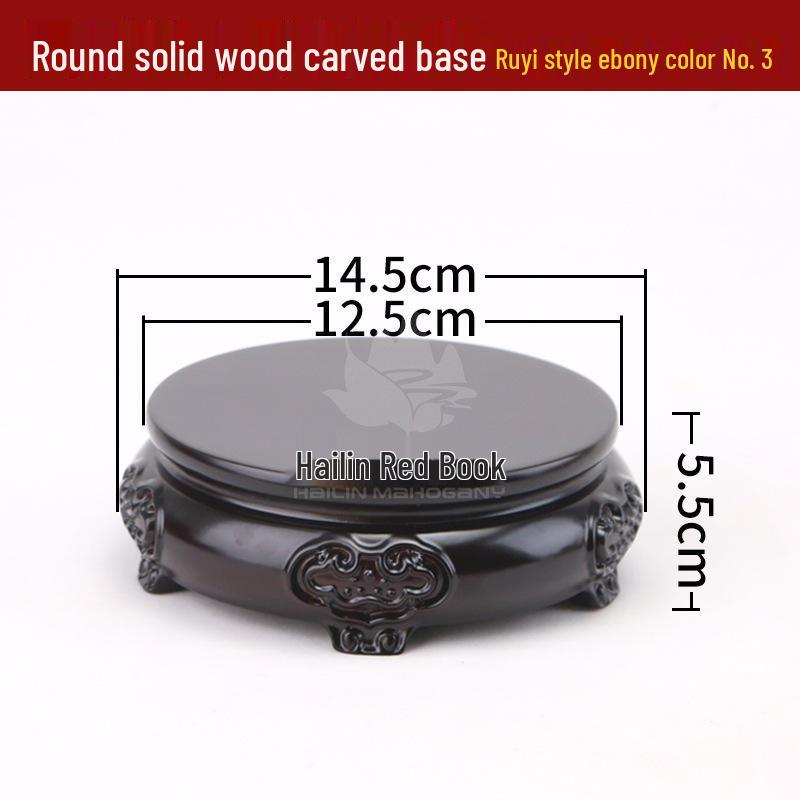 Rosewood Carved Flower Arrangement Bonsai Vase with Ebony Buddha Statue Holder.