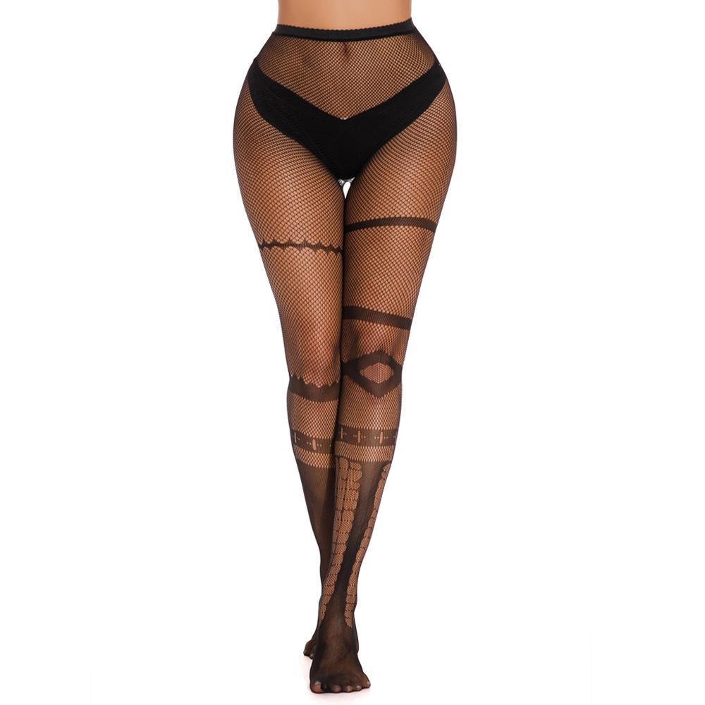 

AB legs dark wind bottom socks JK socks Internet celebrity black stockings thin hollow jacquard mesh stockings stockings 0 White card + opp (simple packaging)