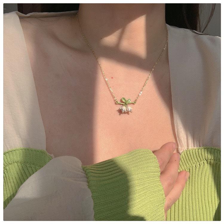 Set bijuterii lăcrămioare: Cercei, Brățară & Colier - Stil Feeric de Pădure Fermecătoare pentru Primăvară