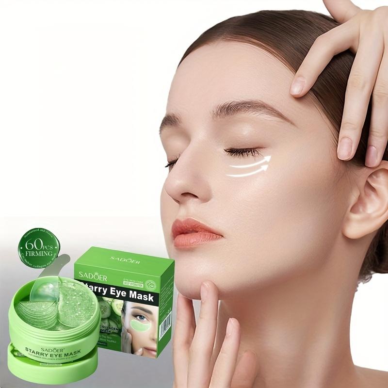 60 ks/krabička Okurková kolagenová hvězdná oční maska, Vzhled tmavých kruhů, Hydratuje, Hladká a jemná světle béžová, Zlepšuje suchou světle béžovou pokožku kolem očí