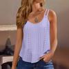 Women's Solid Color Top Mesh Hollowed Out Sleeveless Vest T-shirt