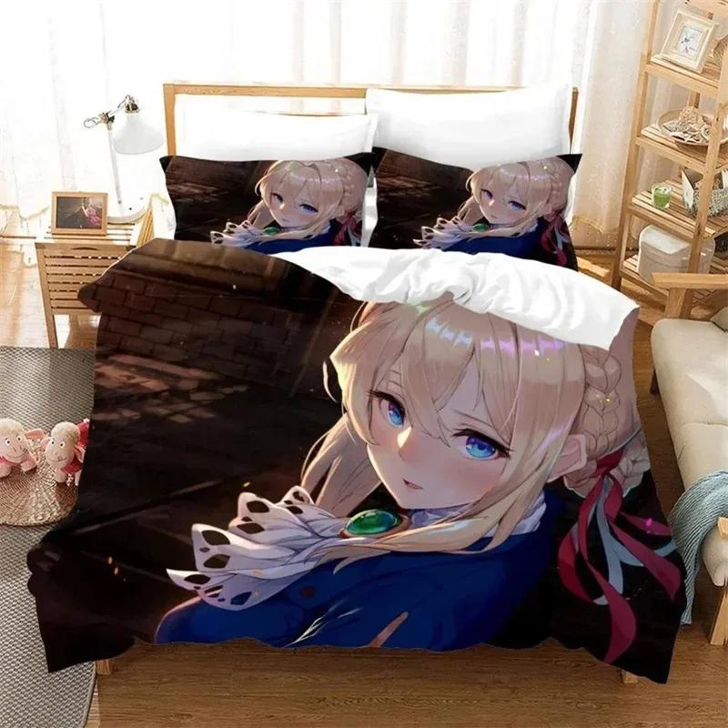 Anime Violet Evergarden 3D NEW Duvet Cover Pillowcase Bedding Set Adult Boy Girl Bedroom Decoration Children Single Double Large