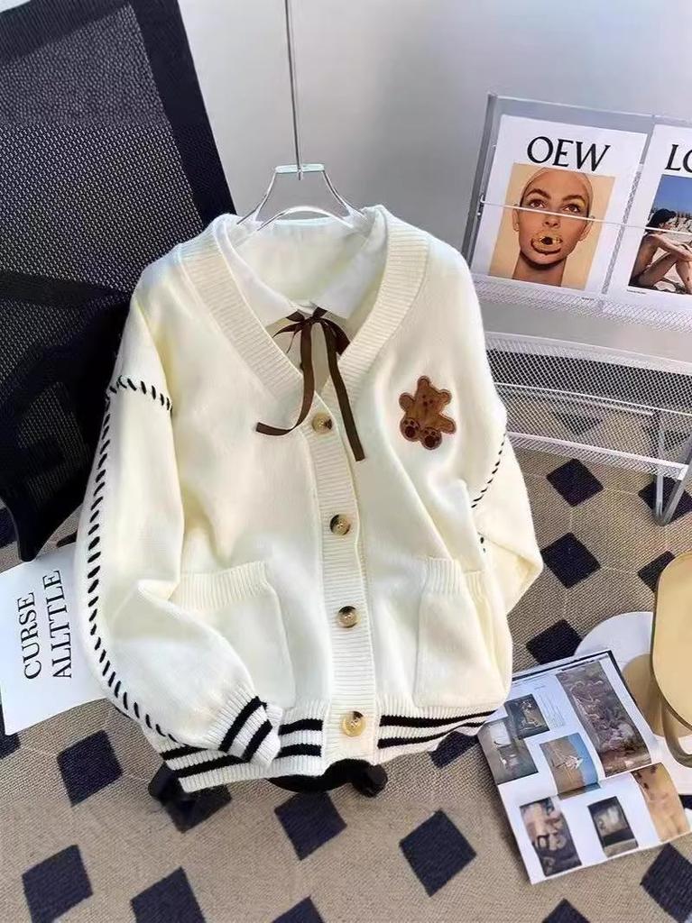 2025 Women's Loose Knit Sweater - Korean Style Autumn/Winter Cardigan