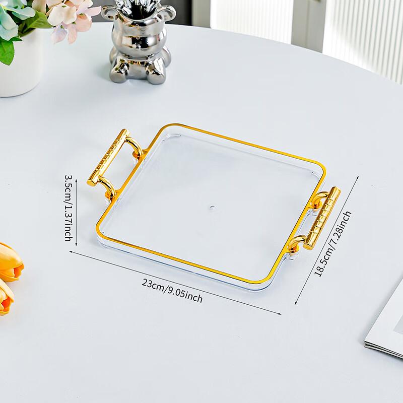 

Transparent 6-Compartment Plastic Serving Tray with Cup Holders