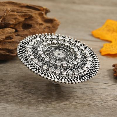 Retro Fashion Ring Creative Full Diamond Ring Adjustable Opening Ring Bohemian Ethnic Style Ring Fashion Ring