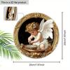 1pc Charming Angel Washing Hands House Wooden Hanging Sign Christmas Decor Christmas Wall Art Decoration Christmas Door Decor Garden Courtyard Party