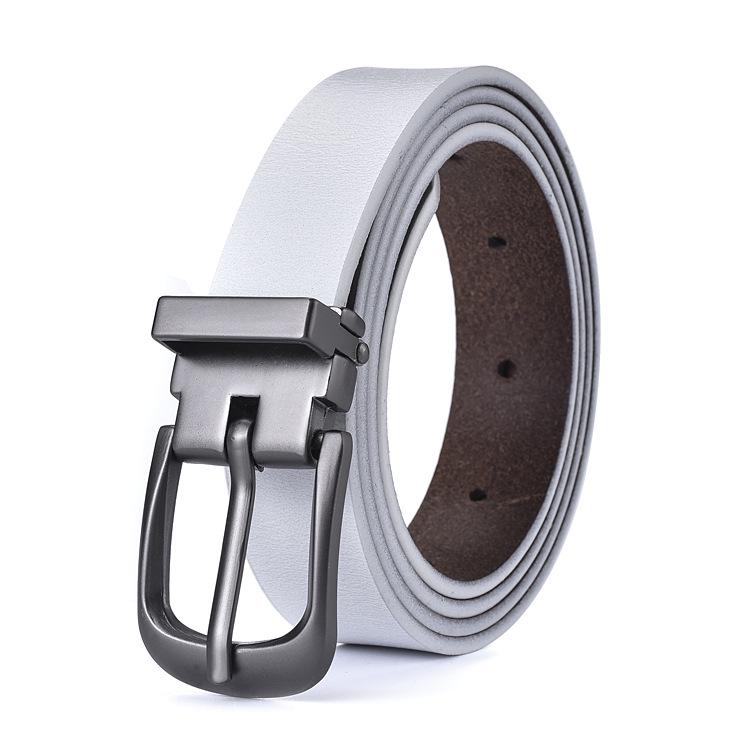 

Unisex Genuine Leather Belt for Youth - Simple Korean Style with Pin Buckle 110 CM