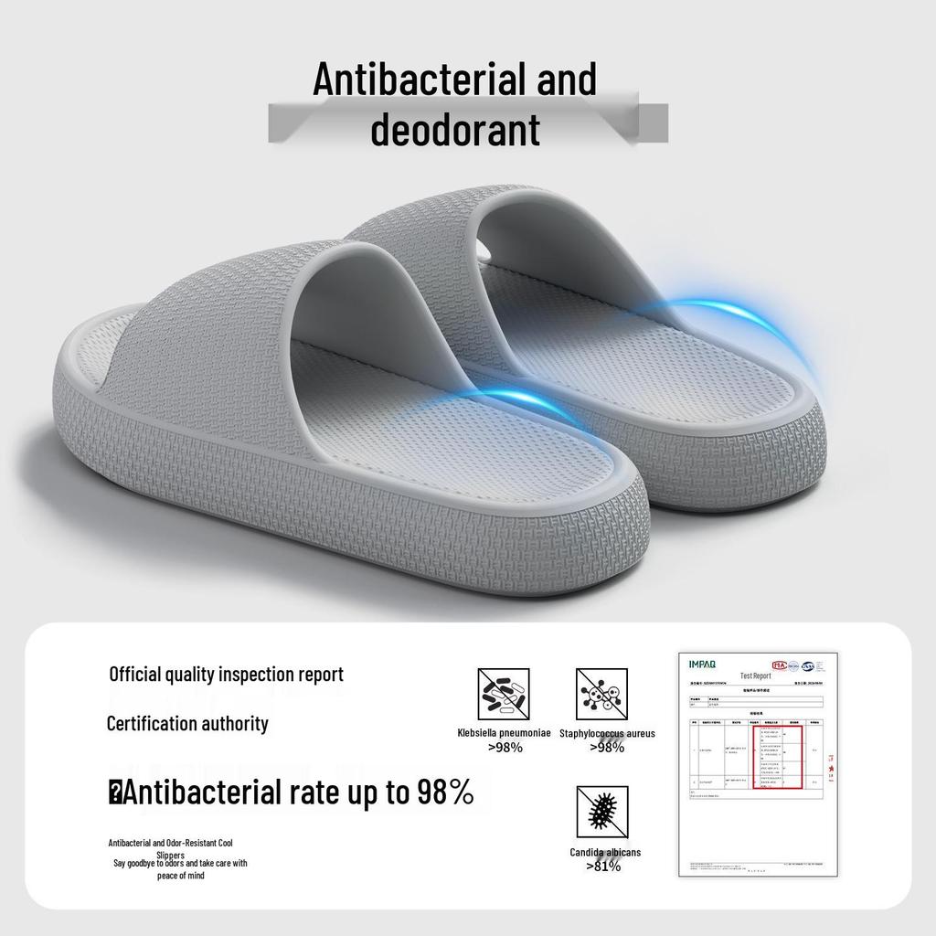 Jie Liya Small Grid Women's and Men's Non-slip EVA Slippers - Summer 2025 Collection for Indoor Comfort and Fresh Feet.