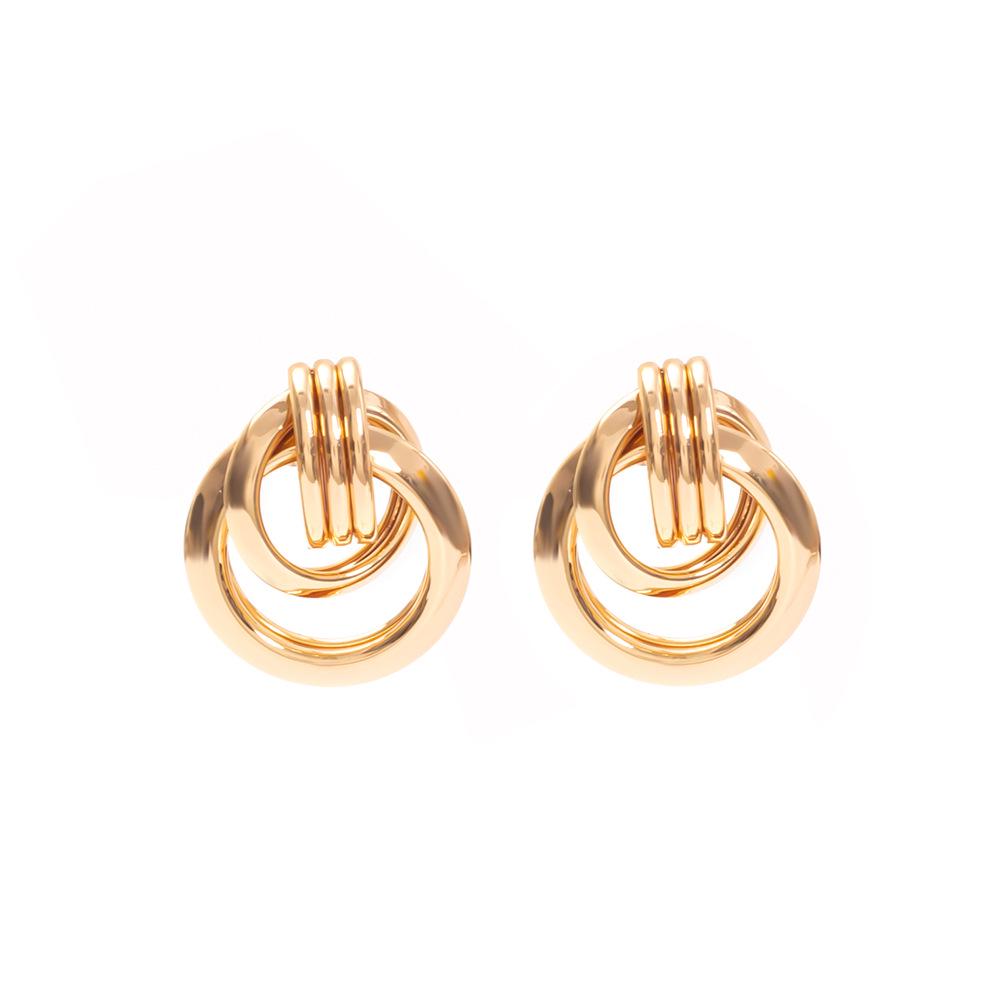 Geometric Twisted Metal Tube Women's Stud Earrings