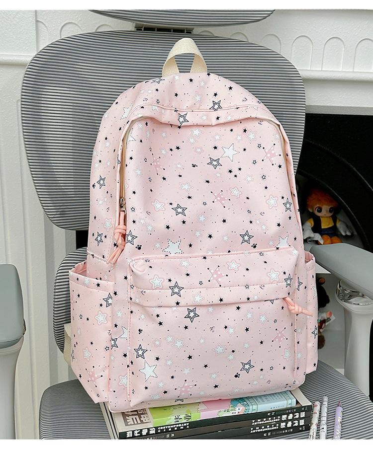 Schoolbag New Elementary School Backpack Large Capacity Cute Student School Bag Lightweight Trend Fashion Star Casual Backpack