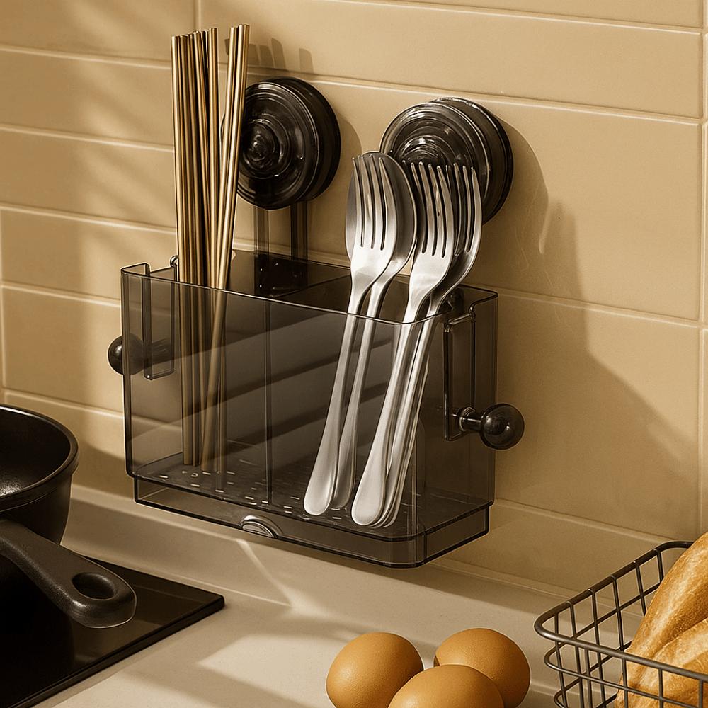 Nástěnný držák na hůlky s přísavkou Plastový držák na hůlky pro domácnost