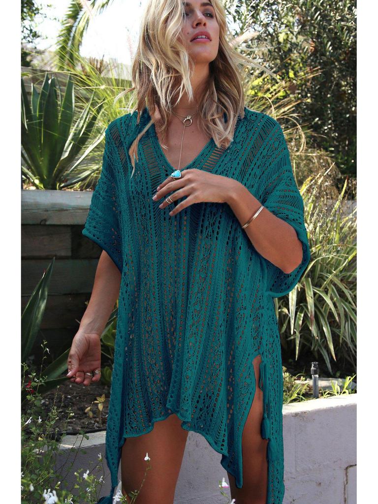 2023 Summer Women's Sun Protection Knit Beach Cover-Up Shirt