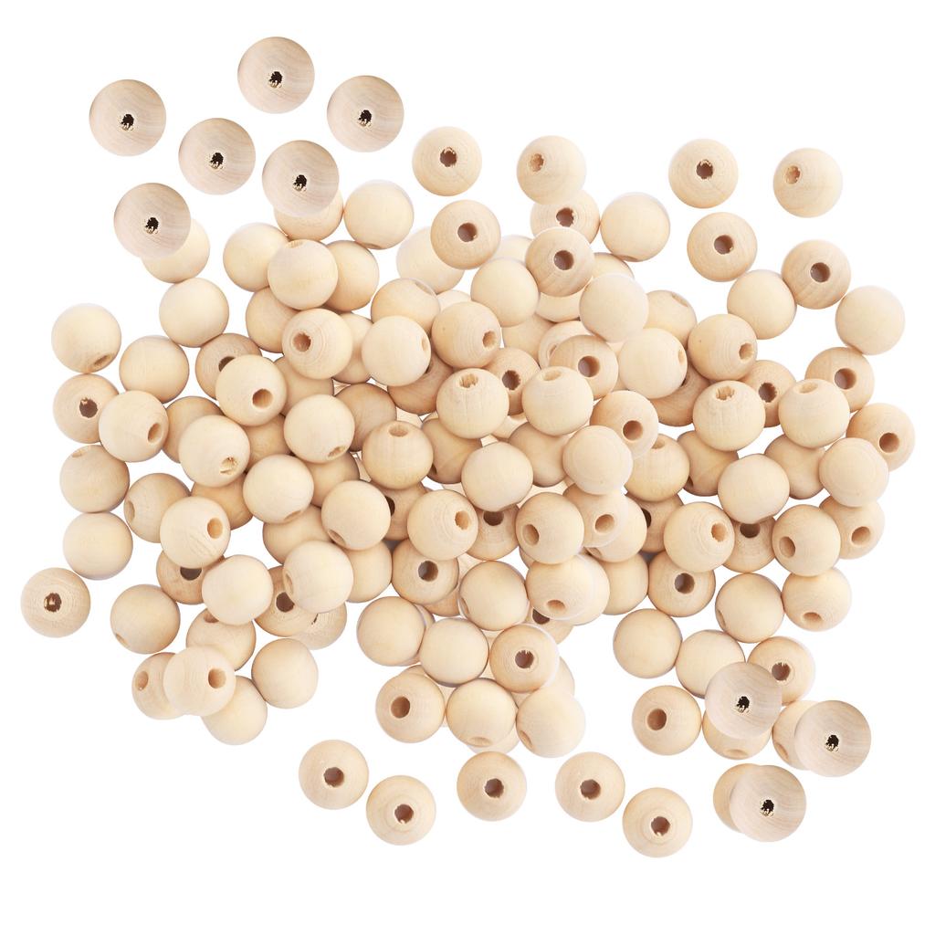 5 Pack Wooden Beads Natural Round Loose Rustic Country DIY Hand Made Jewelry Making