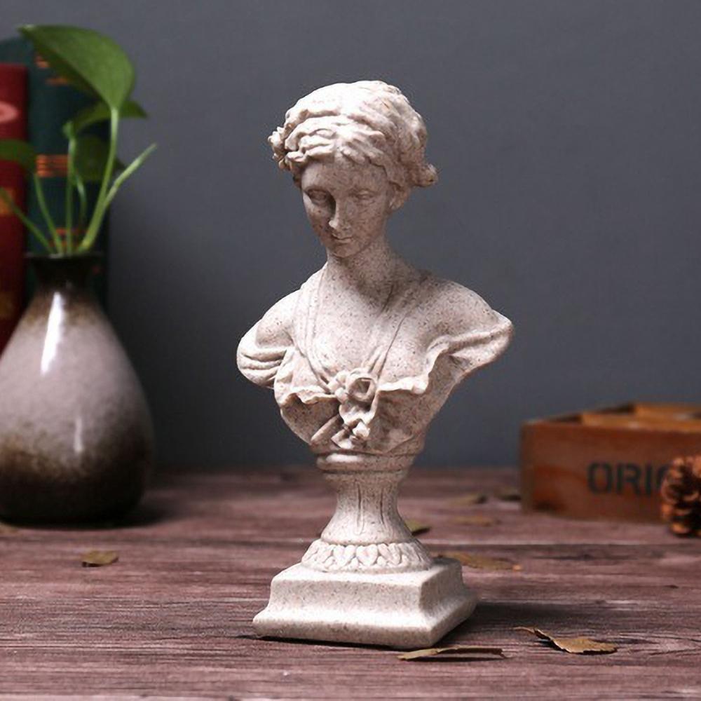 Handbemalte Venus Göttin Harzstatue - Römische Mythologie Mädchenskulptur mit fließendem Haar, Elegante Heimaltardekoration