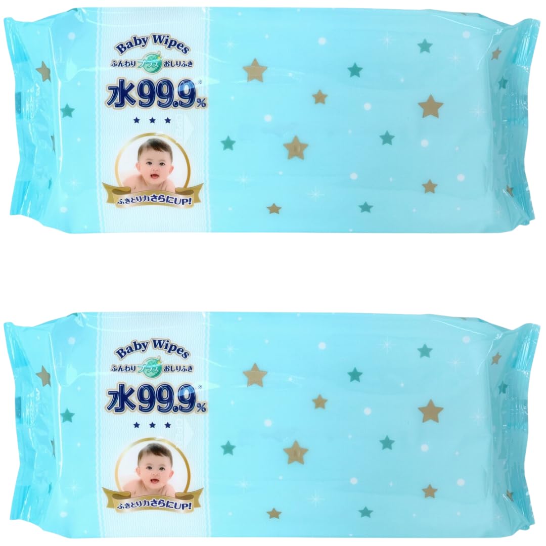 

Fluffy Plus Baby Made in Hyaluronic 70 2 Packs 99.9% Water, Wipes, Additive-Free, Japan, Acid, Wipes,