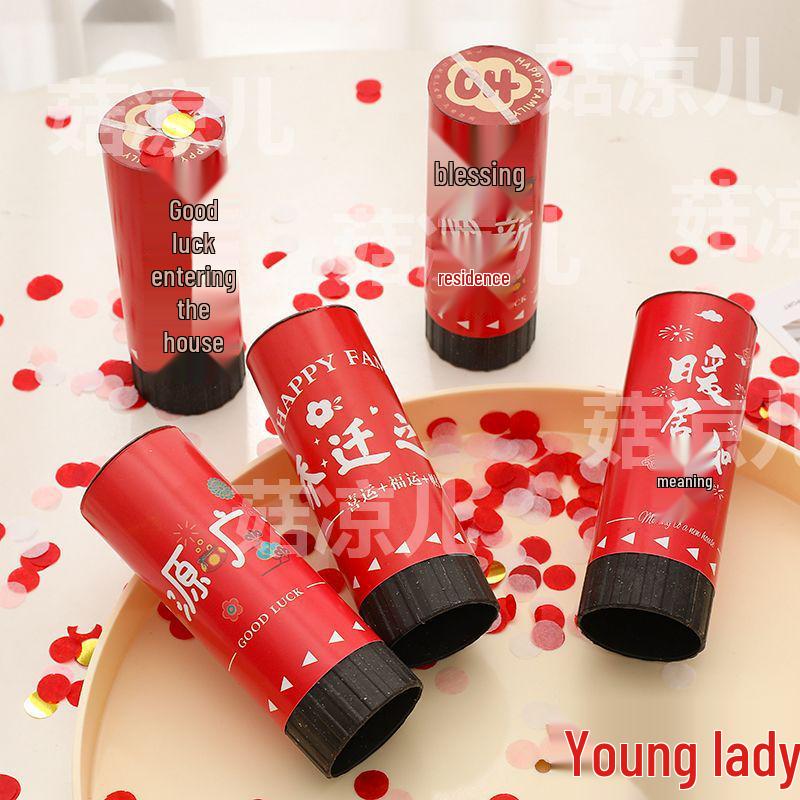 Housewarming Confetti Cannon Set: 8-Piece Handheld Classroom Version with Ribbons