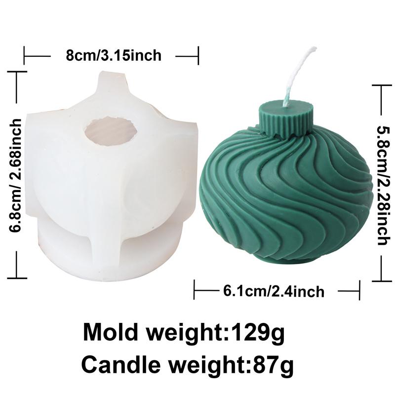 Weihnachtskugel Kerze Silikonform Geprägte Runde Kugel Kerze Aromatherapie Gips Geometrische Weihnachts Laternenkugel Form