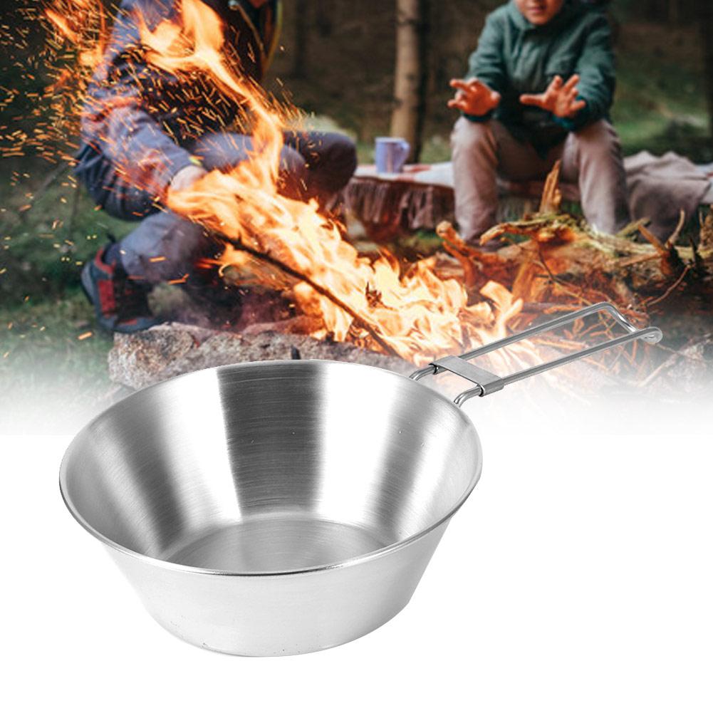 Outdoor Verdicken 304 Edelstahl Klapp Tragbare Picknick Schüssel Camping Kochgeschirr Utensilien