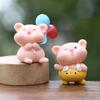 Pig Moon Miniature Figurine Creative Animal Micro Landscape Desk Ornament Decor