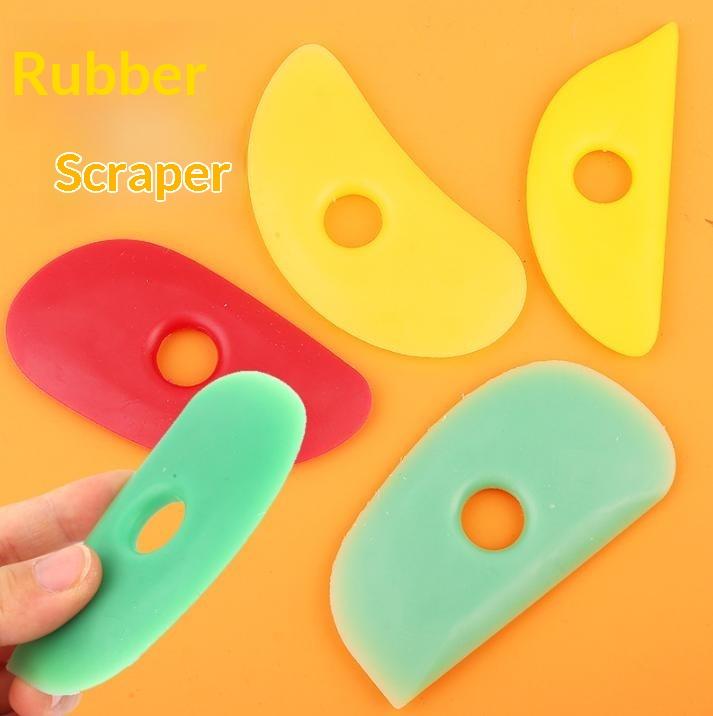 3/4/5/6/7/8/10Pcs  Soft Rubber Solid Color Set, Ceramic Soft Rubber Scraper Tool Set Ceramic Carving And Shaping Tools, Diy Clay