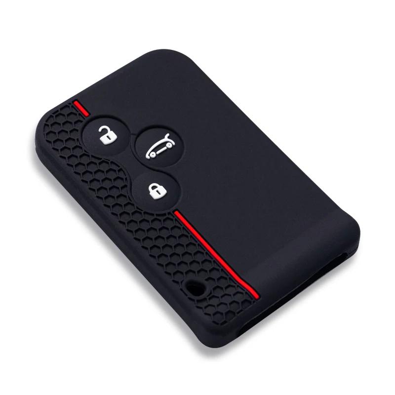 Silicone Remote Car Key Case Cover Shell Keyring For Renault Clio Logan Megane 2 3 Scenic Koleos 2 Region Keychain Holder