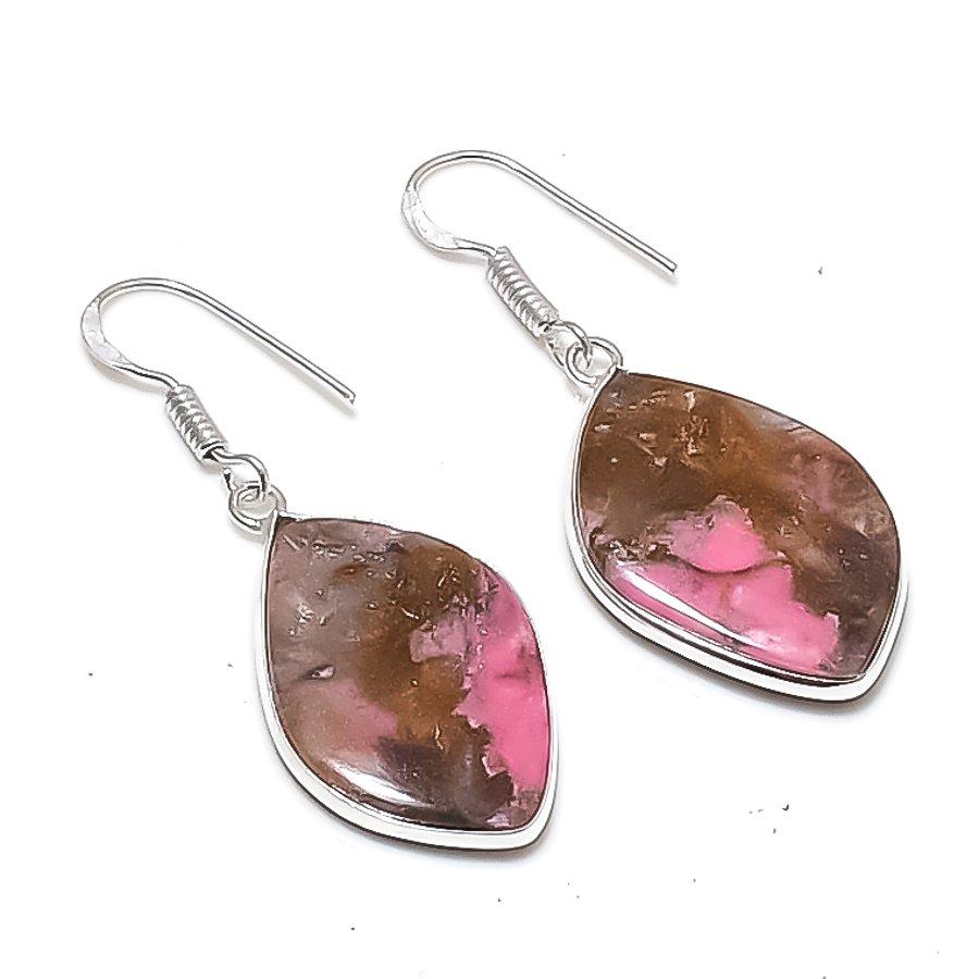 

Натуральный Кобальтовый Камень Ручной Работы Серьга из Стерлингового Серебра 925 пробы 1.77 AEE-10963