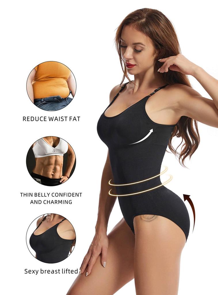 Compression Underwear Bodysuit for Adjustable Shoulder Body Waist Hip Bust Abdominal Slimming [fourfivesix Haru] Women, Straps, Shaper, Diet, Cincher,