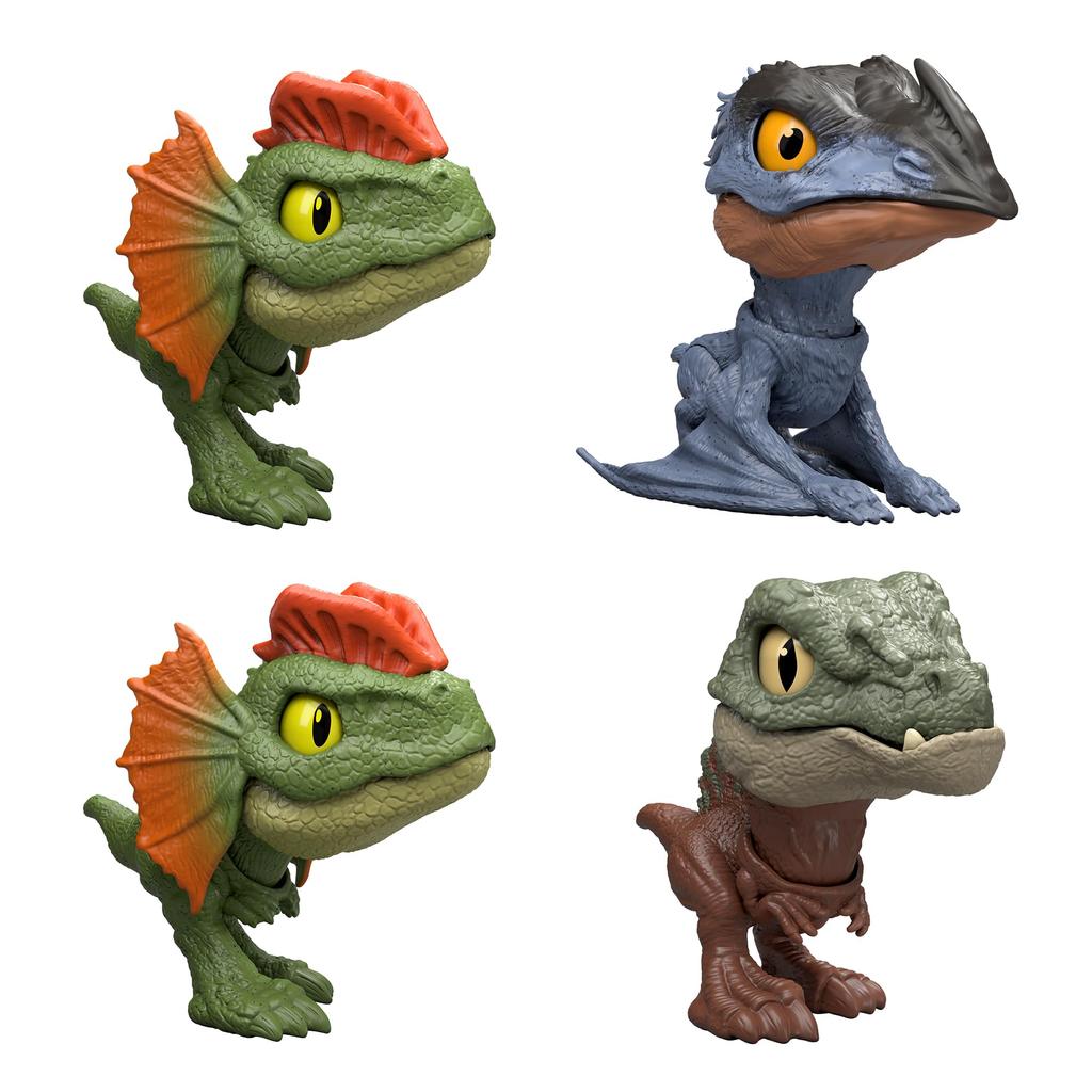 Mattel Jurassic World Chewy Dinosaur Collection D Kids 4 Mini Box Ages 4 and Assortment, Figures, Figures, Set, Up, Multi-Purpose, 986D-JDC39
