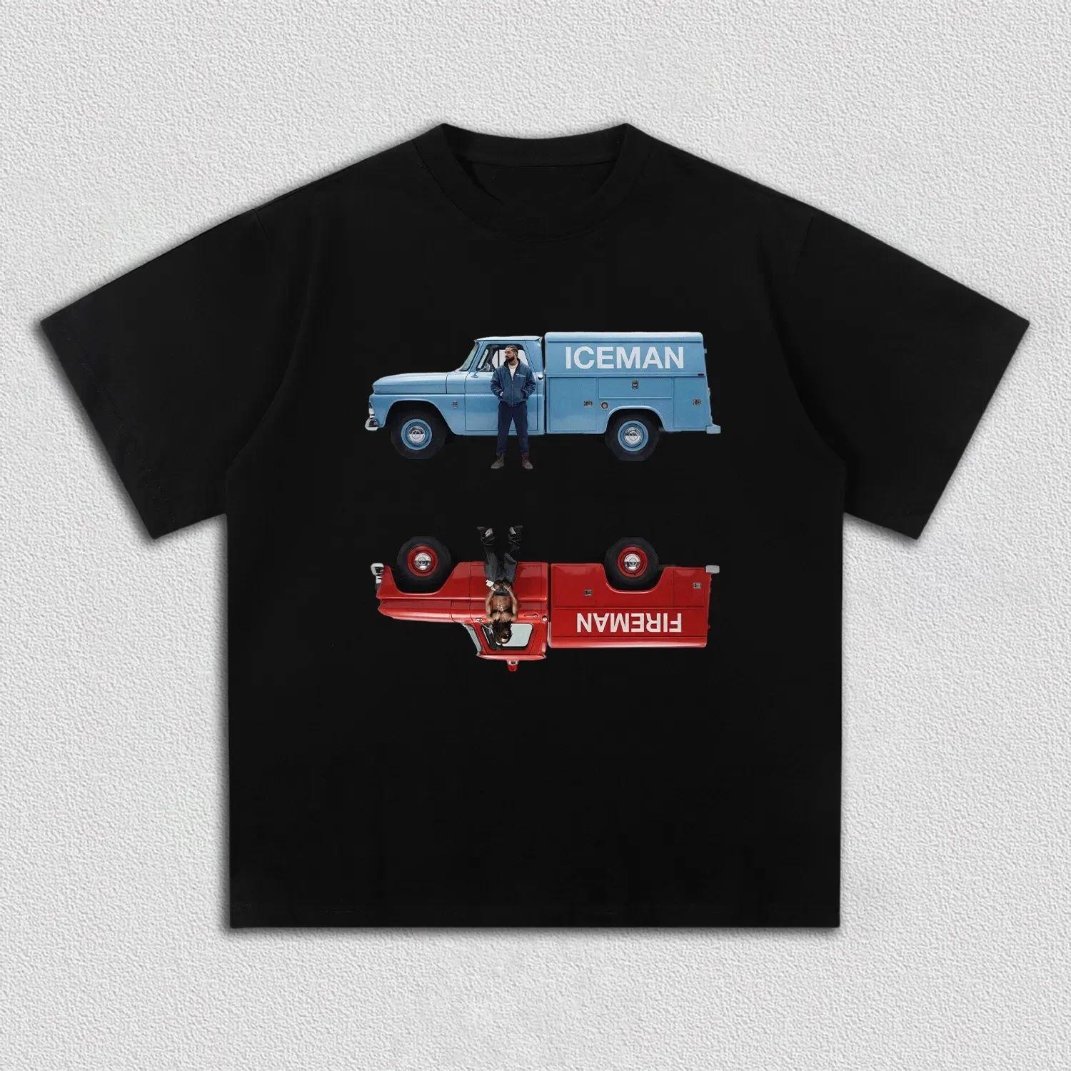 Y2k Hip Pop Tops Rapper Drake Album Iceman 2026 Merch New T Shirt Casual Loose Print T-Shirts Fashion Tee Fans Gift Unisex L