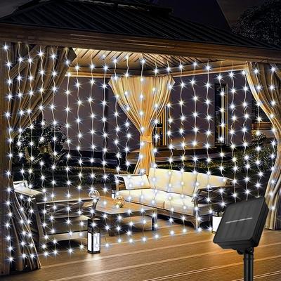 Solar Curtain Light Outdoor Waterproof Solar Fairy Garland String Lights Garden Yard Pavilion Wedding Party Holiday Decor Lights