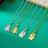 Minimalist Christmas Stainless Steel Pendant Necklace for Women Snowflake Santa Elk Necklace Friendship Wedding Party Jewelry