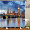 Beautiful Natural Scenery City Town Shower Curtains Bathroom Waterproof Polyester Fabric Bath Curtain Landscape Decor Curtains