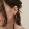 modernlike 14k gold-filled silver cubic trap one-touch earrings