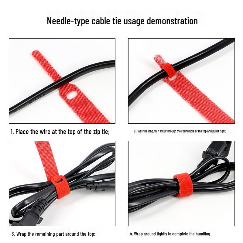 Self-Adhesive Nylon Velcro Pin Cable Tie for Cable Management