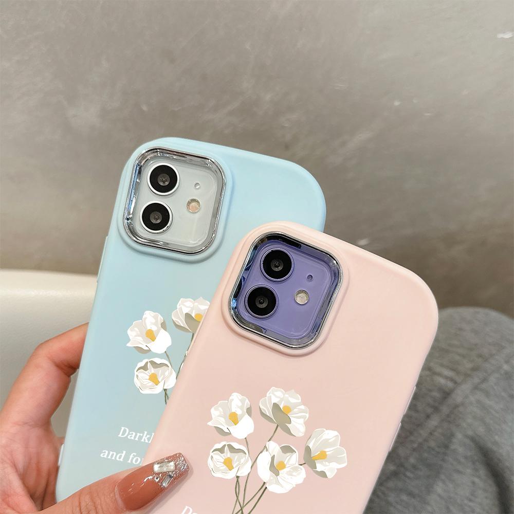 Solid Color Silver Edge Lens Fatty Casing Soft TPU Liquid Silicone Cover Shockproof Phone Case for Huawei Honor iPhone Infinix Tecno Vivo