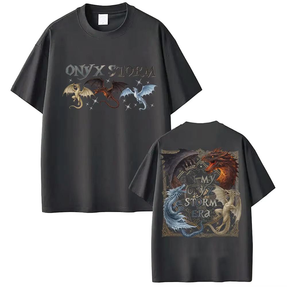 In My Onyx Storm Era 2 Fantasy Roman Drachenreiter T-Shirt Basgiath Kriegsakademie Vierte Schwinge Vintage reine Baumwolle Herren Damen T-Shirt