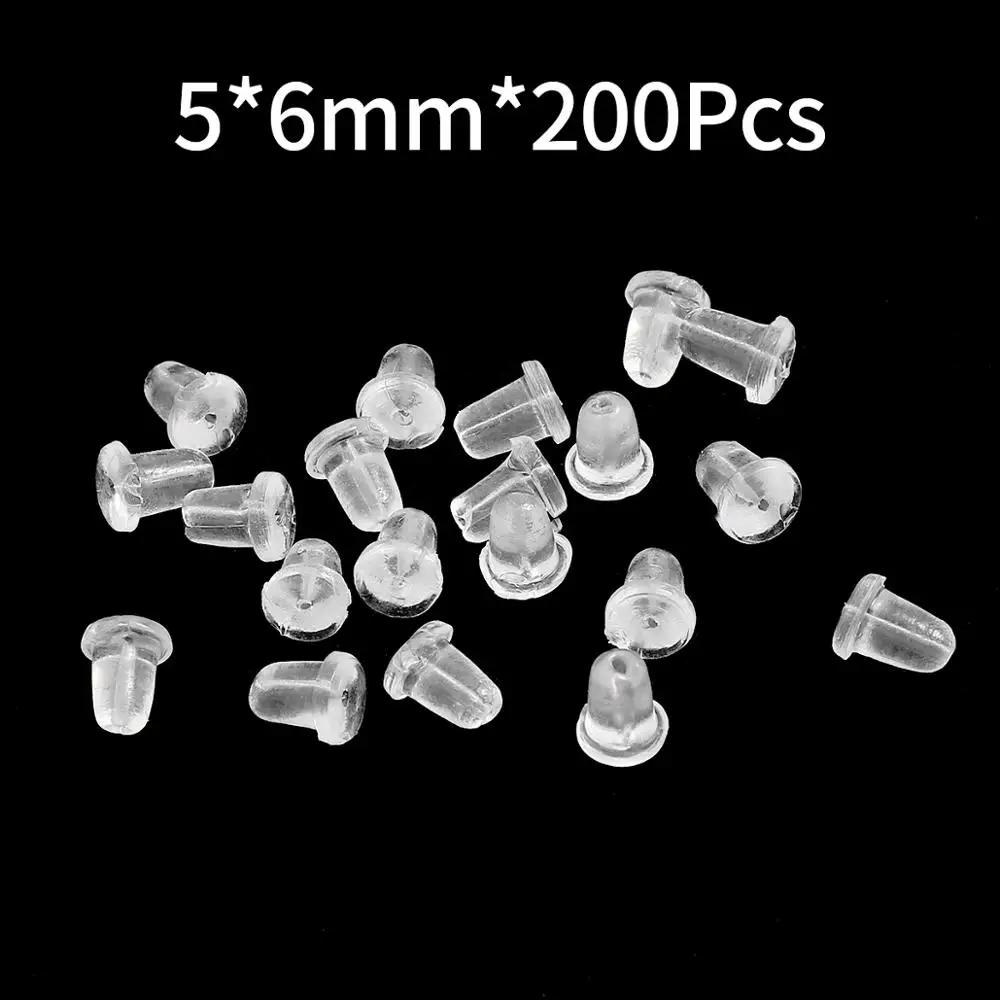 200 Stück/Los Gummi Ohrring-Verschlüsse Silikon Runde Ohrstöpsel Verschlossene Kappen Ohrring-Rückseitenstopper Für DIY Ohrring-Schmuckherstellung 2031