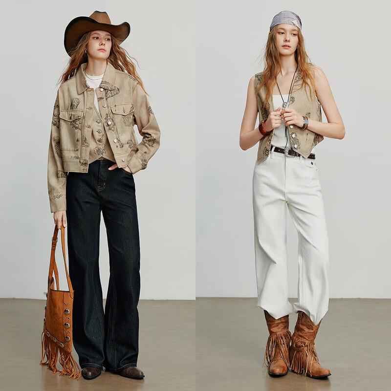 Chuyu Women's Retro Old Money Style Short Denim Vest