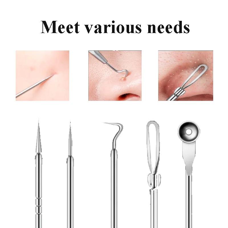 14PCS Higt Quality Acne Blackhead Removal Kit Nose Face Pore Cleansing Acne Needle for Ingrown Hair Comedones Extractor Skin Care Tool