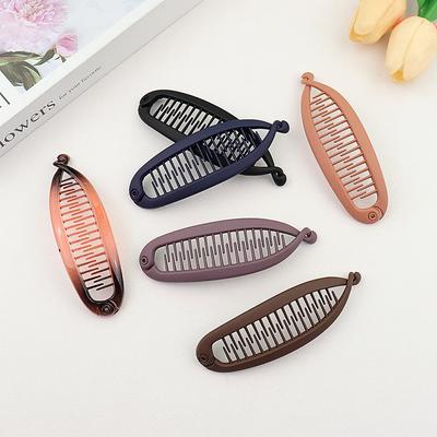 Matný matný culík Banánová spona do vlasů Vlásenka ve tvaru ryby Čelenka do vlasů pro ženy Vlasové doplňky Twist Clamp Barrettes Pokrývka hlavy