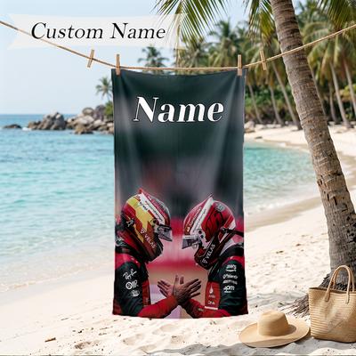 1644 Custom Name Printed Beach Towel Personalized Soft Towel For Swimming Beach Travel