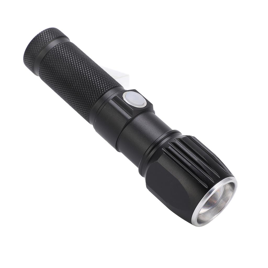 Flash Light P01 Portable Waterproof Black Handheld Flashlights with Data Cable for Camping Hiking Walking
