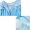 MANAMANA Princess and Costume Light Sizes and 130 cm Long Children's Dress, Tiara, Snowflake, Stick, Gloves, 4-Piece Set, Blue, Girls, 100, 110, 120,