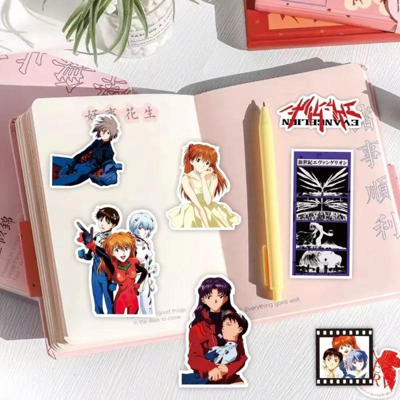 75pcs Evangelion EVA Rei Asuka Stickers Anime Cool Cartoon Decals DIY Water Bottle PVC Waterproof Skateboard Sticker Toys Gift