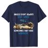 Unisex Blouse Funny Animal Jokes Cartoon Tshirts Angels Dont Always Have Wings Graphic Female Clothing Unisex Tee Shirts Tops