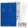 1 Sheet Etched Nail Art Stencil High-Precision Bow Flower Lace Checkered Nail Decal Sheets For Reusable Manicure Transfer Tool